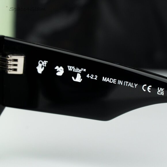 Off-White Men Sunglasses Black Grey Square OERI048 FRANCISCO 1007 NEW AUTHENTIC - Picture 8 of 10